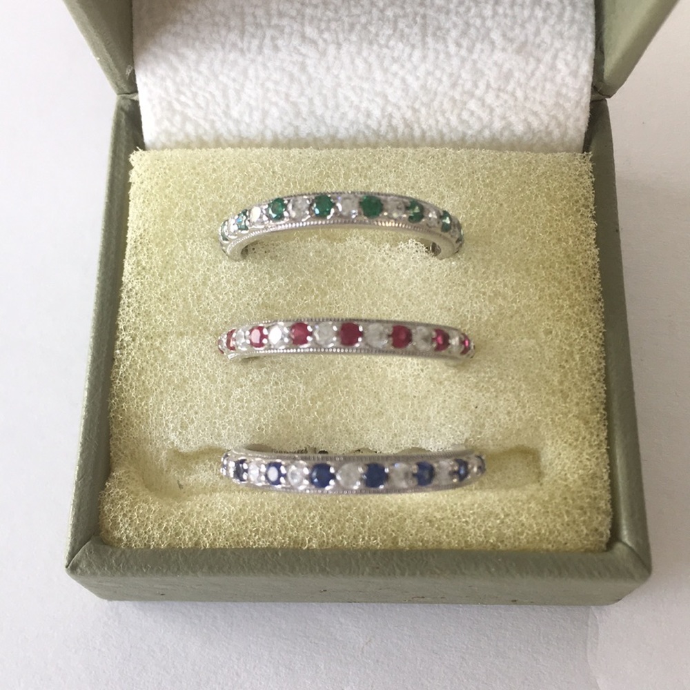 Set of 3 Stackable TacoriDiamonique Eternity Bands
